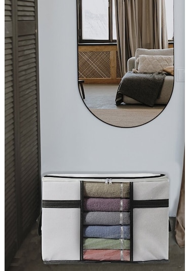 Adarya Home 5 Adet Pencereli Kazak Hurcu- 50x40x30 Beyaz