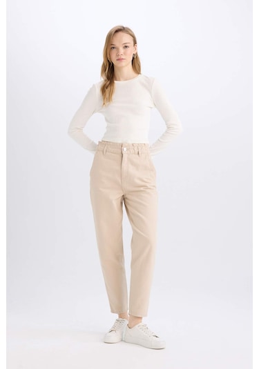 DeFacto Paperbag Gabardin Kumaş Pantolon Standart Paça Cepli S2790AZ25SPBG115
