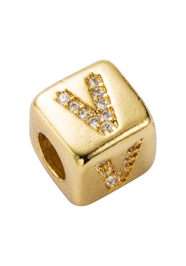 İngilizce Mektup Boncuk Bilezik Pirinç Mikro Kakma Çift Kırmızı Dize Çekme Dıy Bilezik Takı, Stil: V Çok Renkli