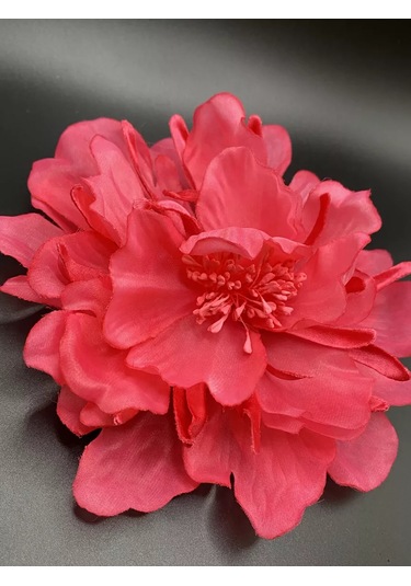 Amely Rid Kumaştan Büyük Çiçek Fiyonk Broş Tokalı 256858407 Pembe