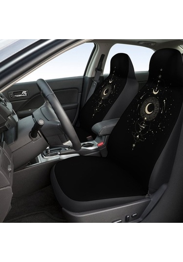 Novahub Araba Koltuk Koruyucu, Altın Ay Desenli Otomobil Dekorasyonu, Stil: Gümüş Yıldız Diğer