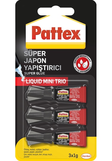 Pattex Süper Mini Trio Japon Yapıştırıcı 3 x 1 G Blister