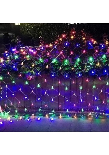 Hobibahçem 1x2 Metre Dekoratif File Ağ Perde 192 Led 8 Animasyonlu Farklı Işık Modu Rgb Fişli RGB