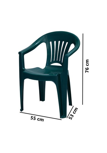 Omnipazar Mt-gf141 Zaffiro Plastik Bahçe Balkon Sandalye 4'lü Set Yeşil
