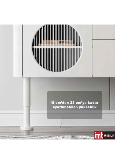5 23 Cm Ayarlanabilir Siyah Destek Ayağı Mobilya Kanepe Baza Koltuk Dolap Ayağı Beyaz