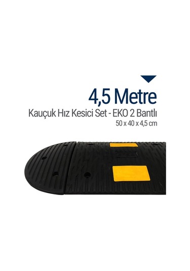 Kauçuk Hız Kesici. Yol Kasisi 50 x 40 x 4.5Cm - Eko 2 Bantlı - 4. N11.241