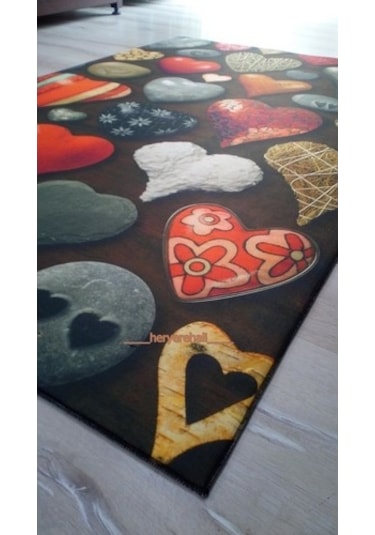 Foto Baskılı Halı Artist Kalp 90X140 Cm Çok Renkli