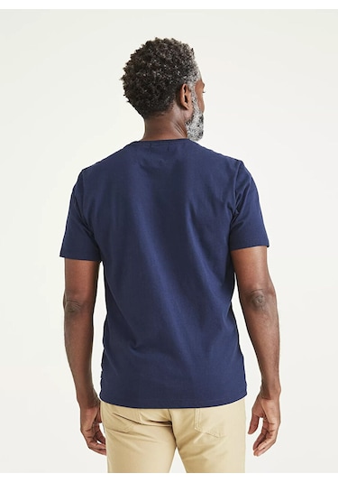 Dockers Erkek Regular Fit Kısa Kol T-shirt - Minimalist Stil Mavi