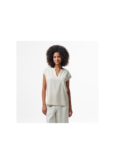 Nautica Kadın Bej Relaxed Fit Gömlek Düz 55w090t Bej
