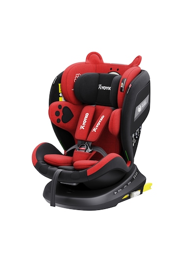 Yoyko Bear 360 Dönebilir Yatabilir İ-size 0-36 Kg Oto Koltuğu Isofıx/sıp/latch - Kırmızı