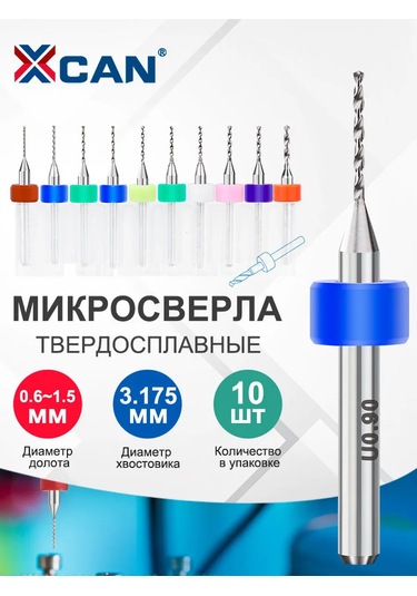 Xcan Basılı Devre Kartları İçin Mini Matkap Uçları Seti 0,6-1,5 Mm, 10 Adet. 286354178