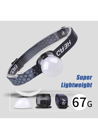 Pazly Şarj Edilebilir Süper Parlak Led Kafa Lambası - Açık Hava El Feneri Siyah Siyah