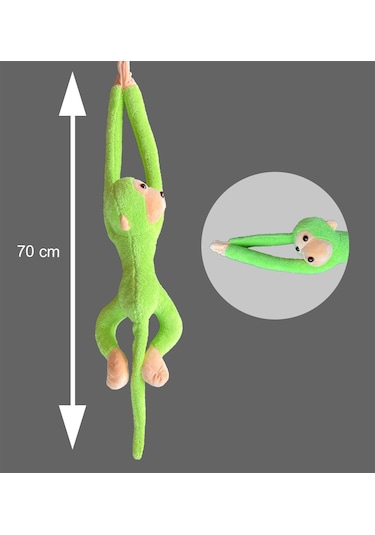 Sevimli Peluş Maymun Oyuncak , Elleri Yapışabilen 70 Cm Yeşil