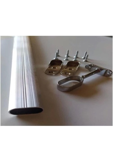 Fsm Oval 130Cm Alüminyum Dolap Içi Elbise Askı Borusu Aparatları Vidaları Diğer