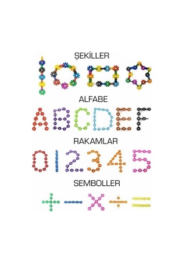 Masterflakes Eğitici Kilitli Diskler Stem Eğitimi Uyumlu 5 Renk Ve 300 Parça Yapı Oyuncak Seti