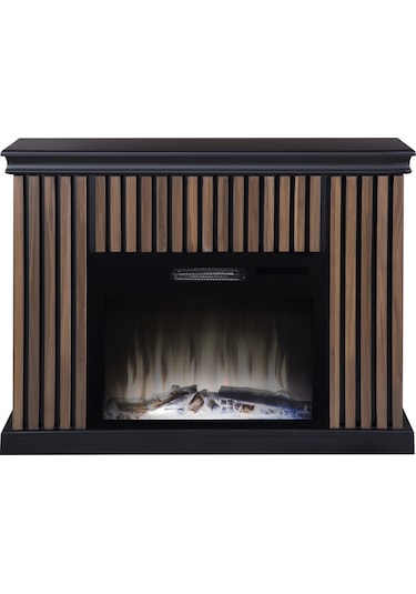 Tektes Kahve Kasalı 8 Renkli Bluetoothlu Alev Sesli V Elektrikli Şömine