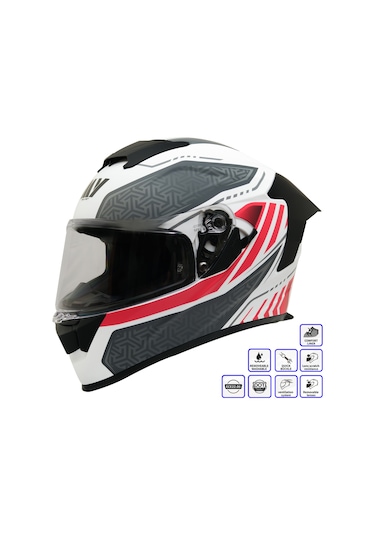 My Helmets Mks001-wrg Yarış Spoiler Güneş Vizörlü Şeffaf Full Face Motosiklet Kaskı