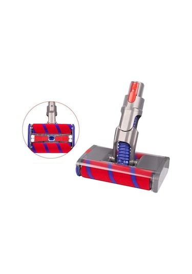 Rogfer V7 V8 V10 V11 Elektrikli Süpürge Yumuşak Kadife Çift Rulo Zemin Fırçası Başlığı İçin Diğer