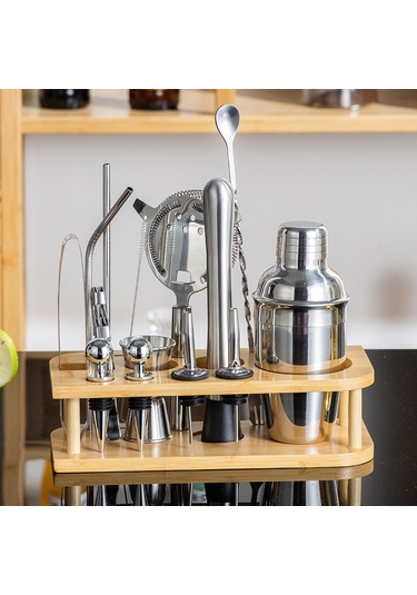 Sones 350ml 15'i 1 Arada Paslanmaz Çelik Barmenlik Seti Kokteyl Çalkalayıcı Bar Barmenlik Aletleri