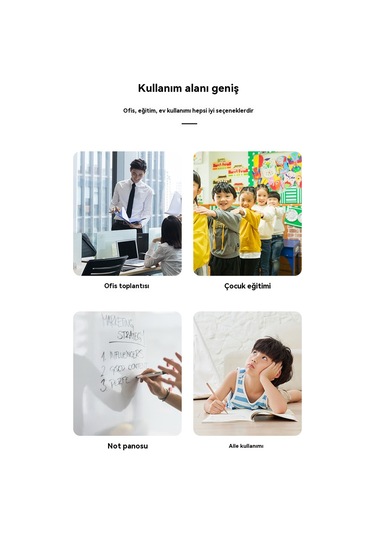 A4 Masaüstü Katlanır Not Defteri Silinebilir Küçük Beyaz Tahta Not Yazma Tahtası Gri