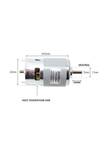 Pazly Rulmanlı Motoru, Motor Mil Makinesi İki Hanpose Dc Dayanıklı Çim Bilyalı Biçme 775-200w Mi