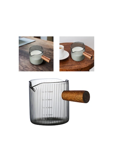 Homyl Çayevi Cafe Için Cam Ölçüm Kabı Isıya Dayanıklı Stil E 120ml