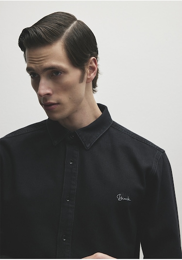 Mavi - Roy Lux Black Nights Koyu Gri Denim Gömlek 0210496-82410 Gri