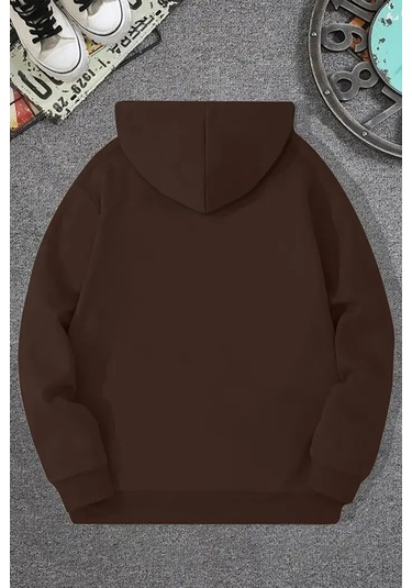 Florida Baskılı Oversize Sweatshirt Kahverengi