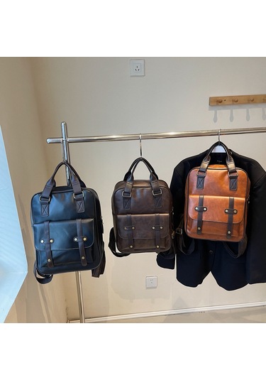 Retro Kadın Çantası Bahar Yeni Şık Çanta Büyük Kapasiteli Sırt Çantası Kadın Seyahat Sırt Çantası Kahve Rengi Ana Resim Rengi Diğer