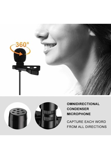 Klipsli Yaka Mikrofonu - Kompakt Yaka Mikrofonu, Taşınabilir