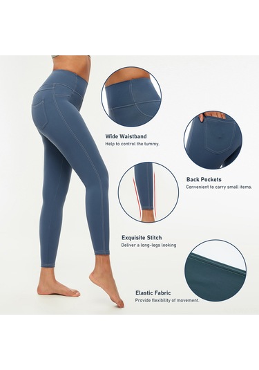 Wezone Kadınlar İçin Yüksek Bel, Ter Emici, Hızlı Kuruyan Yoga Ve Fitness Taytı SiYAH