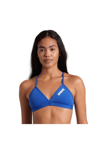 Arena Team Swim Top Tie Back Solid Kadın Mavi Yüzücü Bikini Üstü 004768720 Mavi