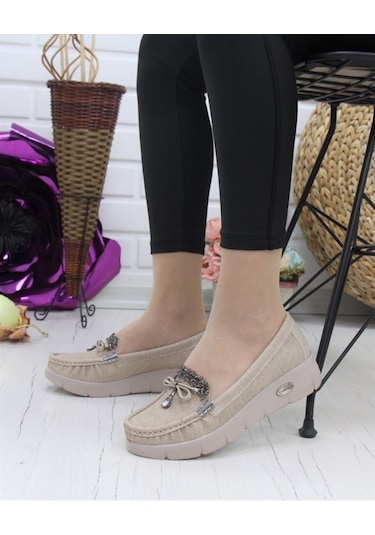 Konfores 86 Bayan Dolgu Topuk Ayakkabı Vızon Vizon