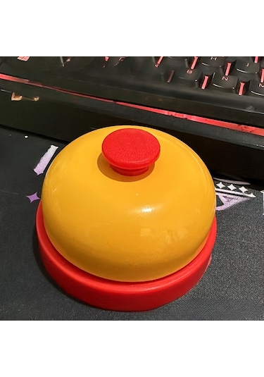 1 Adet Renkli Metal El Zili Turuncu