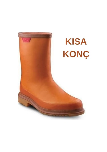 Kocamanlar Derby Krep Kauçuk Kaymaz Soğuk Su Geçirmez İş Ve Av Botu Çizmesi Turuncu