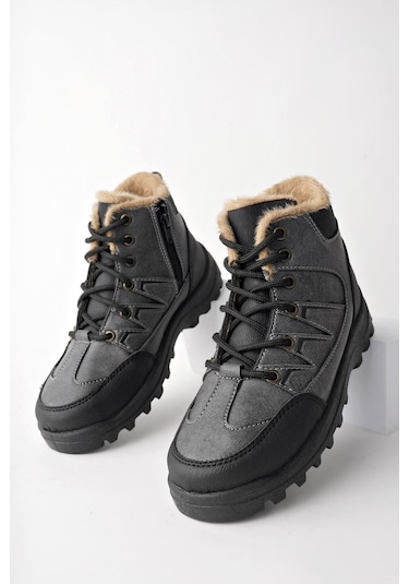 Muggo Toni Bağcıklı İçi Kürklü Fermuarlı Unisex Outdoor Kışlık Bot 001