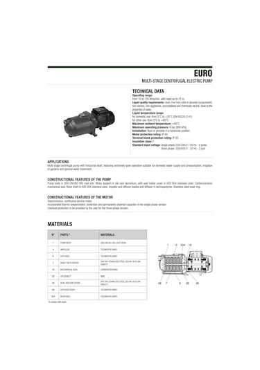Dab Euro 50/50 M Y. Kademeli Pompa 1,36 Hp