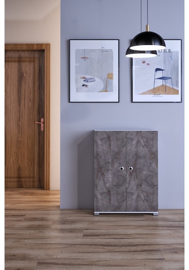 Prenses Çok Amaçlı Ayakkabı Erzak Mutfak Dolabı Kiler Gri