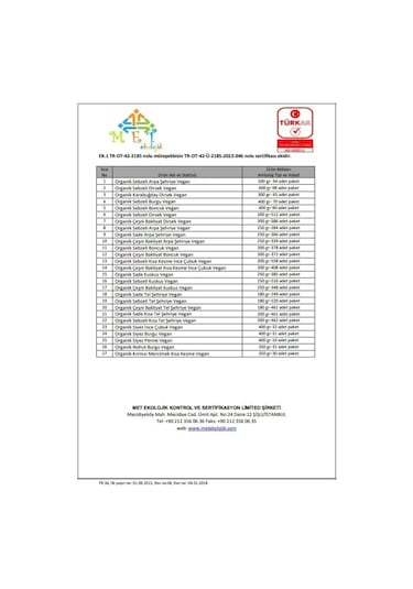 OG natural Organik Sade Kesme Çorbalık 200 G 6Ay