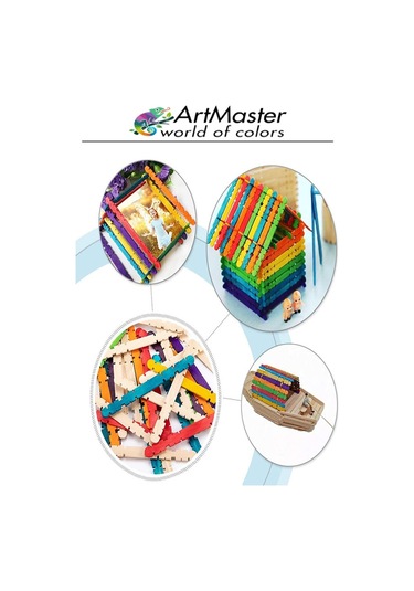 Renkli Dil Çubuğu Geçmeli Dar 50 Li 1 Paket Ahşap Çubuk Çentikli Eklemeli Renkli Tırtıklı Dondurma Çubuğu