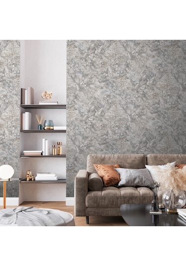 Adawall Roka 21101-3 Mermer Desenli Düz Sade Duvar Kağıdı