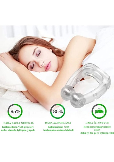 Horlama Önleyici Burun Klipsi Horlama Cihazı Burun Aparatı 2 Ür