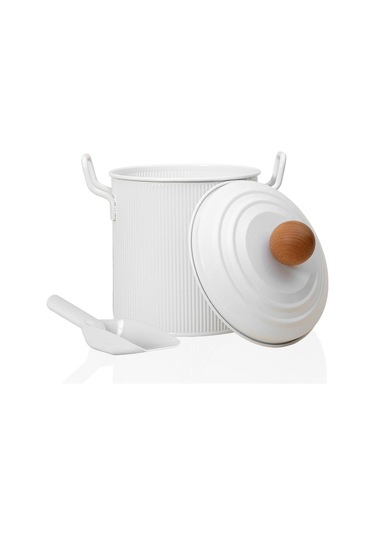 The Mia Stripe Bakliyat Ve Deterjan Saklama Kabı Beyaz