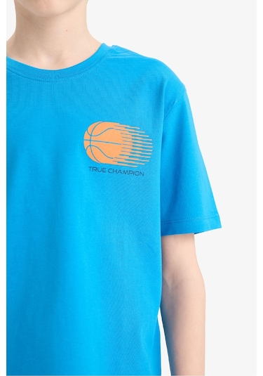 DeFacto Erkek Çocuk Bisiklet Yaka Baskılı Kısa Kollu Tişört E0175A825HSBE168 DeFacto Erkek Çocuk Bisiklet Yaka Baskılı Kısa Kollu Tişört E0175A825HSBE168