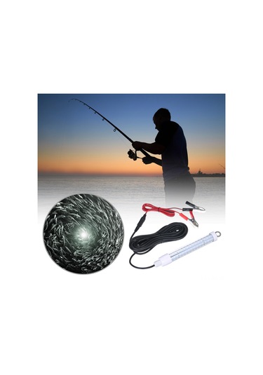 Wezone "12-24v 10w 120 Led Su Dalış Balık Avı Lambası, 6m Kablo İle 360 Aydınlatma" Beyaz