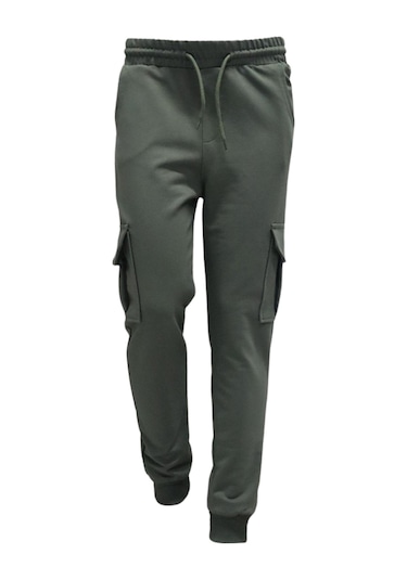 Erkek Çocuk Basic Kargo Cepli Jogger Paça Okul Eşofman Altı Ak2322-1 Haki