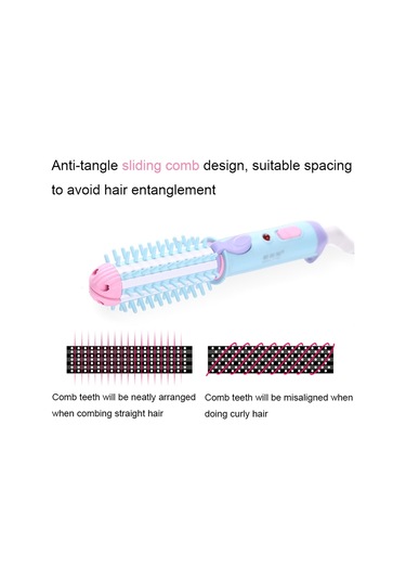 Sones Gelinsi Gls-003 20w 2'si 1 Arada Seramik Sırlı Mini Bukle Tarak, Ab Fişi Mor