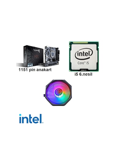 H110 1151 Pin Anakart I5 6.Nesil İşlemci Cpu Fan
