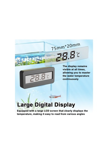 Suofeng Yüksek Hassasiyetli Akvaryum Termometresi: Büyük Lcd Ekran Ve Alarm Fonksiyonu İle Su Sıcaklığı Ölçümü