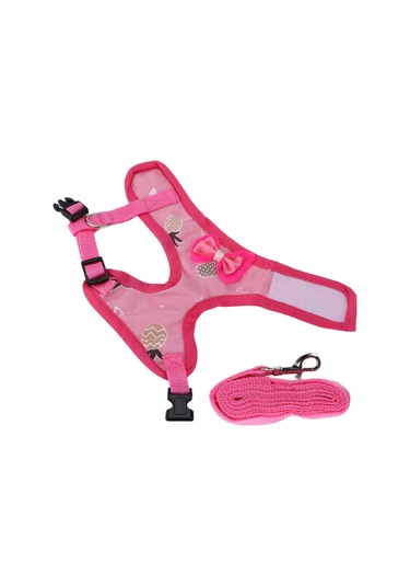 Yuntech01 Tavuk İçin Eğitici Tasma Ve İp, Kesintisiz Kontrol İle Dışarı Çıkma, Yumuşak透气 Kumaş, Kolay Ayarlanabilir, Güvenli Kilit, S Boyutu Pembe Ananas Desenli